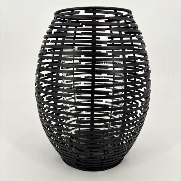 Bronze Metal Wicker Look Barrel Shaped Decor Pieces, Set of Two - Picture 3 of 16